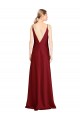 Best Stretch Satin V-Neck Sleeveless V-Back Long Black Tie Evening Dress Canada