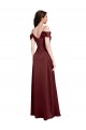 Best Stretch Satin Off the Shoulder Sleeveless Long Formal Dress Canada