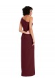 Best Stretch Crepe One Shoulder Sleeveless Burgundy Gold Long Formal Evening Dress Canada
