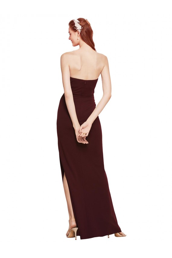 Best Stretch Crepe Strapless Sleeveless Long Formal Evening Dress Canada