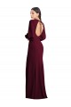 Best Stretch Crepe Bateau Neck Puff Sleeves Open Back Long Formal Dress Canada