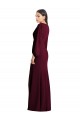 Best Stretch Crepe V-Neck Puff Sleeves Long Semi Formal Evening Dress Canada