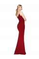 Best Stretch Crepe High Neck Sleeveless V-Back Burgundy Long Formal Evening Dress Canada