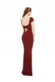 Best Stretch Crepe Round Neck Cap Sleeves Keyhole Back Long Formal Evening Dress Canada