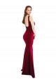 Best Stretch Crepe Square Neck Sleeveless Burgundy Long Formal Evening Dress Canada
