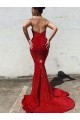 Best Velvet Sequin Sweetheart Sleeveless Court Train Evening Gown Canada