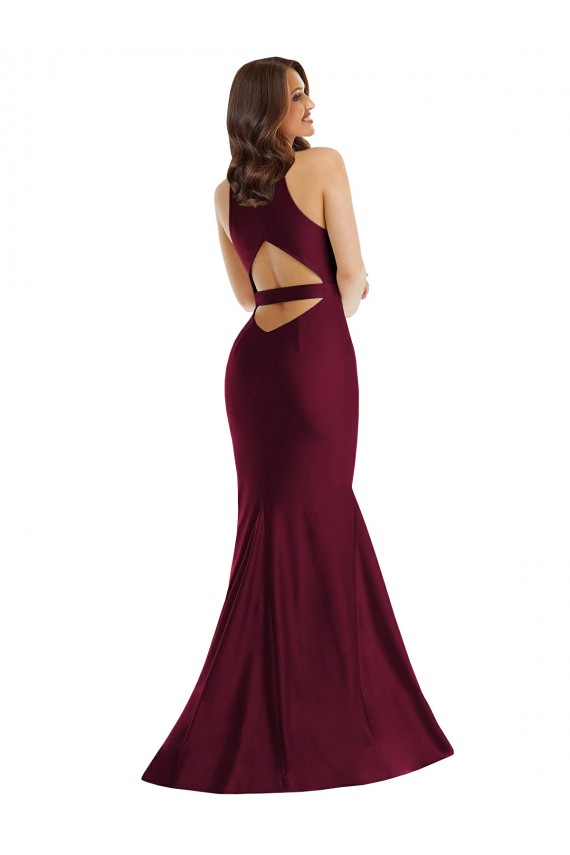 Best Silky Satin V-Neck Sleeveless Open Back Long Formal Plus Size Evening Dress Canada