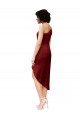 Best Stretch Satin One Shoulder Sleeveless Midi Length Black Tie Evening Dress Canada
