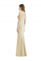 Best Stretch Crepe Bateau Neck Sleeveless Open Back Champagne Long Semi Formal Evening Dress Canada