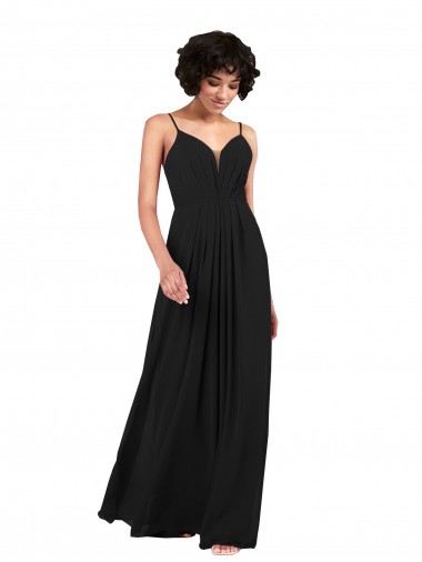 Best Soft Chiffon V-Neck Sleeveless Open Back Long Formal Evening Dress Canada