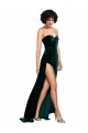 Best Stretch Velvet Sweetheart Sleeveless Low Back Sweep Train Semi Formal Evening Dress Canada