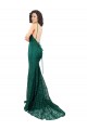 Best Lace V-Neck Sleeveless Open Back Long Black Tie Evening Dress Canada