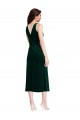 Best Stretch Velvet Cowl Neck Sleeveless V-Back Midi Length Evening Dress Canada