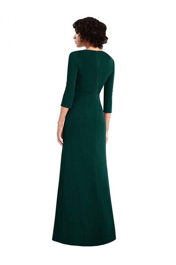 Best Spandex V-Neck Long Sleeves V-Back Long Formal Evening Dress Canada