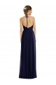 Best Soft Chiffon Halter Neck Sleeveless Open Back Dark Navy Long Semi Formal Evening Dress Canada