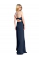 Best Stretch Satin Halter Neck Sleeveless Open Back Long Formal Evening Dress Canada