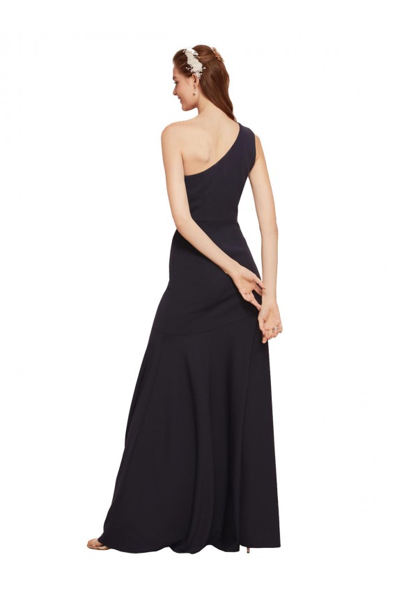 Best Stretch Crepe One Shoulder Sleeveless A-Line Long Formal Evening Dress Canada
