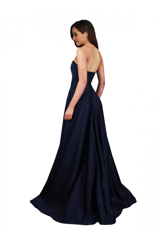 Best Stretch Crepe Sweetheart Sleeveless Low Back A-Line Long Formal Dress Canada