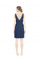 Best Satin V-Neck Sleeveless Open Back Knee Length Evening Dress Canada