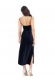 Best Stretch Velvet Cowl Neck Sleeveless Low Back Midi Length Formal Evening Dress Canada