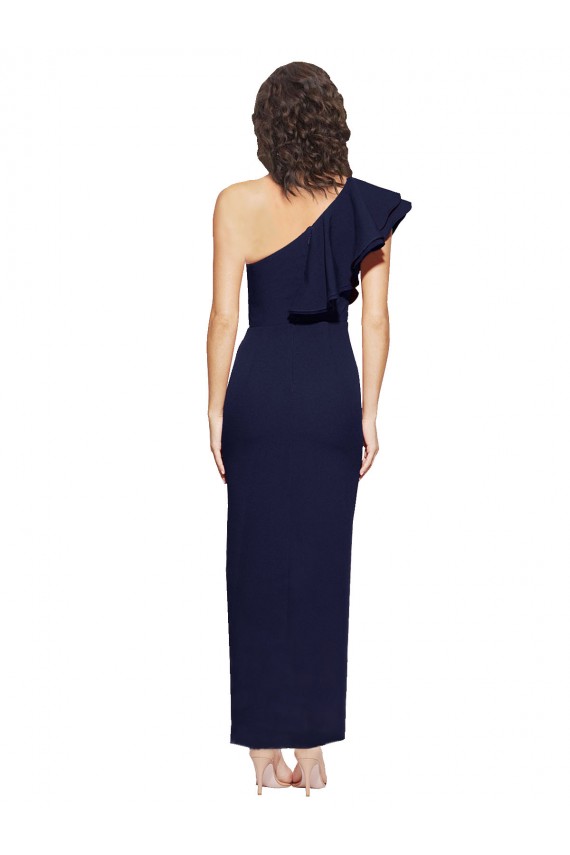 Best Stretch Crepe One Shoulder Sleeveless Sheath Long Formal Evening Dress Canada