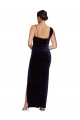 Best Stretch Velvet Spaghetti Straps Sleeveless Low Back Long Formal Evening Dress Canada
