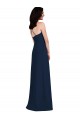Best Stretch Crepe Halter Neck Sleeveless Open Back Dark Navy Long Semi Formal Evening Dress Canada