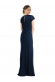 Best Stretch Crepe Off the Shoulder Cap Sleeves Keyhole Back Long Formal Evening Dress Canada