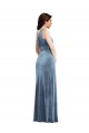 Best Stretch Velvet Off the Shoulder Sleeveless Long Evening Gown Canada