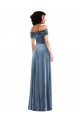 Best Stretch Velvet Off the Shoulder Sleeveless Long Semi Formal Evening Dress Canada