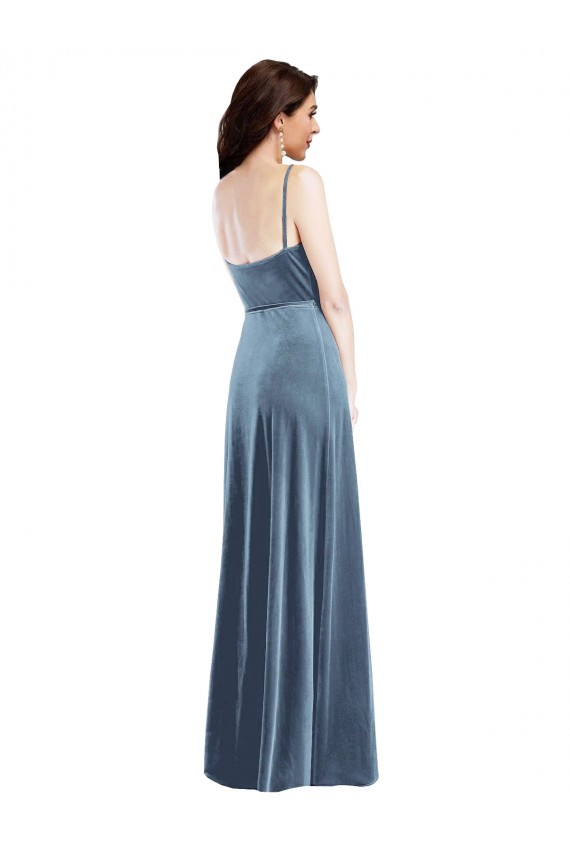 Best Stretch Velvet Sweetheart Sleeveless Low Back Long Semi Formal Evening Dress Canada
