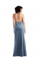 Best Stretch Velvet Cowl Neck Sleeveless V-Back Long Evening Gown Canada