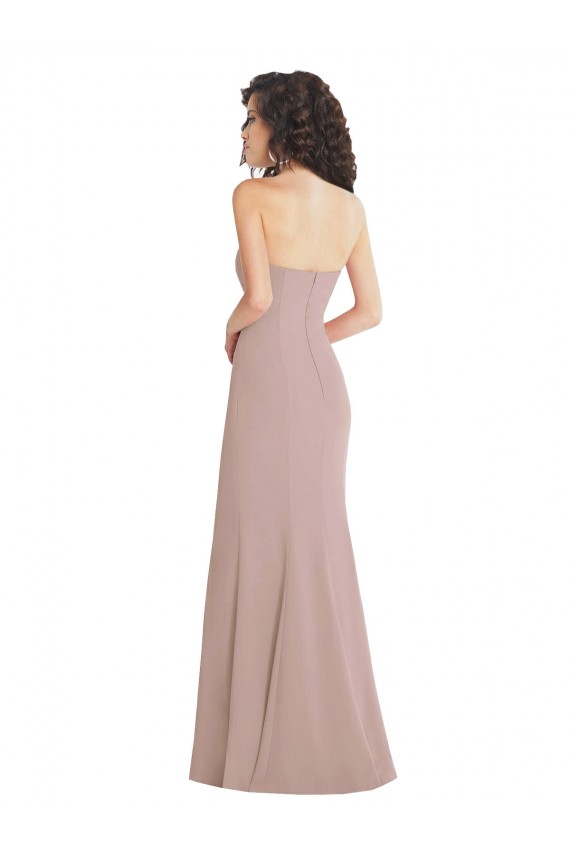 Best Stretch Crepe Sweetheart Sleeveless Dusty Pink Long Formal Dress Canada