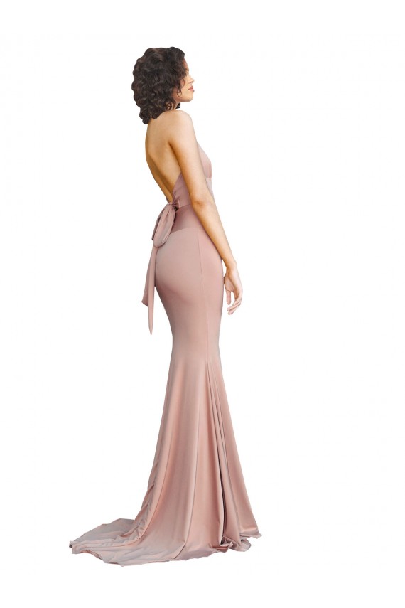 Best Spandex V-Neck Sleeveless Low Back Long Formal Evening Dress Canada