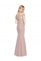 Best Stretch Crepe Off the Shoulder Sleeveless Open Back Long Semi Formal Evening Dress Canada