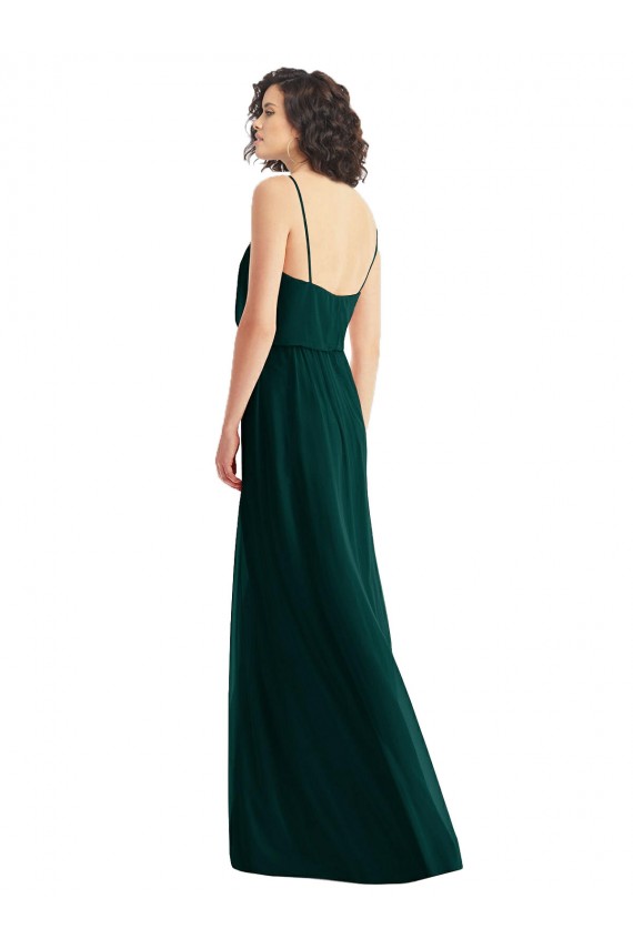 Best Soft Chiffon V-Neck Sleeveless Low Back Long Semi Formal Evening Dress Canada