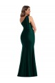 Best Silky Satin One Shoulder Sleeveless Ever Green Long Formal Plus Size Evening Dress Canada