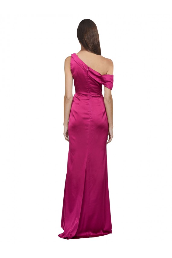 Best Stretch Satin One Shoulder Sleeveless Long Evening Dress Canada