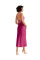 Best Stretch Satin V-Neck Sleeveless Low Back Midi Length Formal Evening Dress Canada