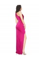 Best Silky Satin One Shoulder Sleeveless Fuchsia Long Formal Evening Dress Canada