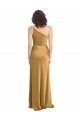 Best Stretch Satin One Shoulder Sleeveless Long Formal Evening Dress Canada