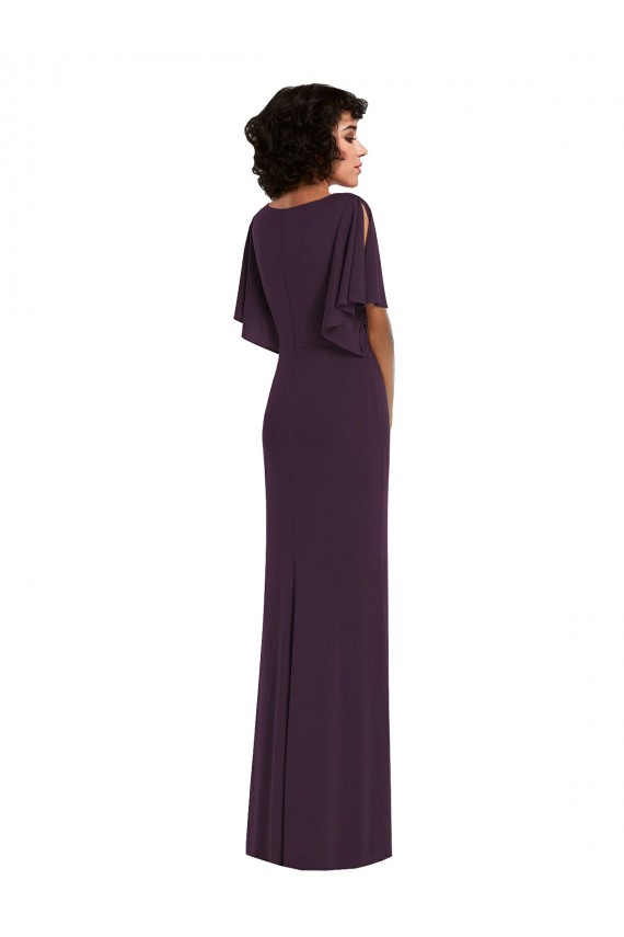 Best Spandex V-Neck Split Sleeves Long Formal Evening Dress Canada