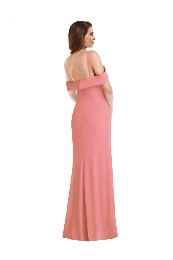 Best Stretch Crepe One Shoulder Sleeveless Low Back Long Semi Formal Evening Dress Canada
