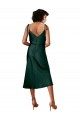 Best Stretch Satin Cowl Neck Sleeveless Midi Length Black Tie Evening Dress Canada