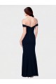 Best Stretch Crepe Off the Shoulder Sleeveless Low Back Long Formal Dress Canada