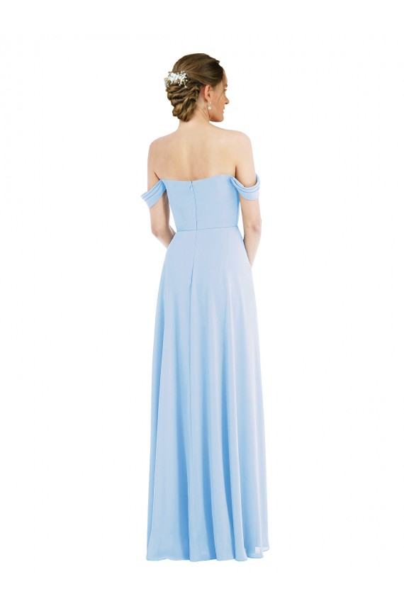 Best Soft Chiffon Off the Shoulder Sleeveless Long Formal Evening Dress Canada