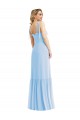 Best Soft Chiffon Spaghetti Straps Sleeveless Light Sky Blue Long Semi Formal Evening Dress Canada