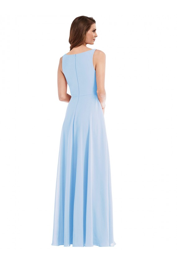 Best Soft Chiffon V-Neck Sleeveless Long Semi Formal Evening Dress Canada