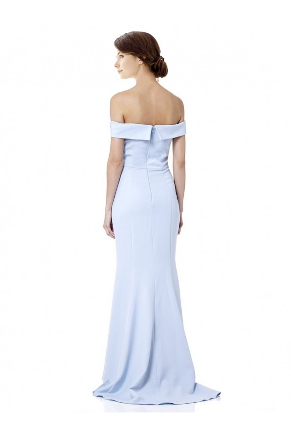 Best Stretch Crepe Off the Shoulder Sleeveless Light Sky Blue Long Formal Dress Canada