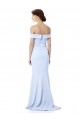 Best Stretch Crepe Off the Shoulder Sleeveless Light Sky Blue Long Formal Dress Canada